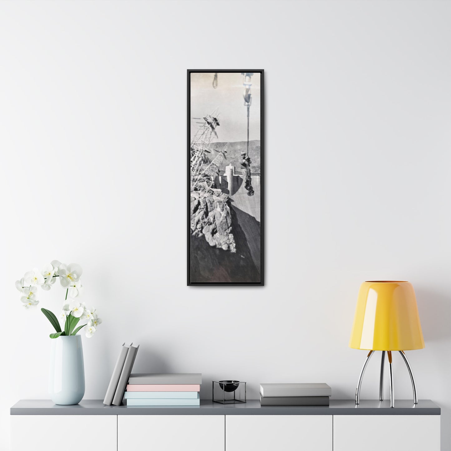 Suspended Boulder Dam Worker Gallery Canvas Wraps, Vertical Frame