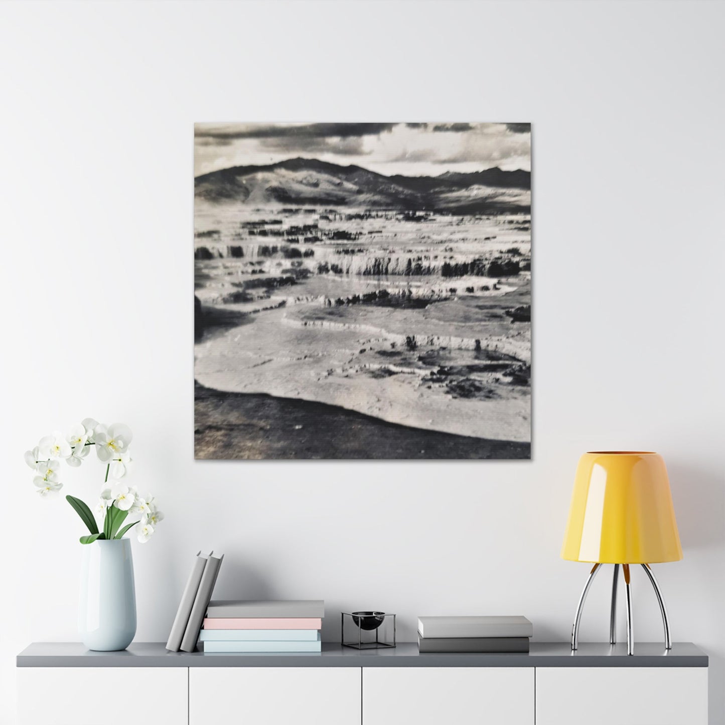 Springs at top of Jupiter Terrace Yellowstone Canvas Gallery Wraps 36″ x 36″ 1.25"