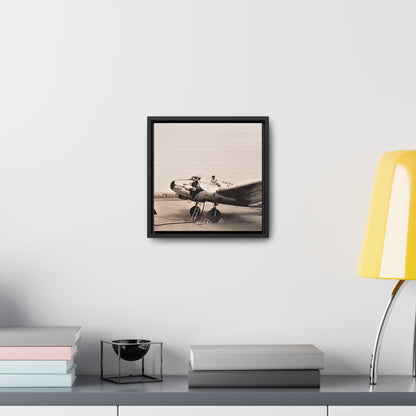Refueling Mid-Contintent Chief Line 1939 Gallery Canvas Wraps Square Frame 10″ x 10″ Premium Gallery Wraps (1.25″) Black