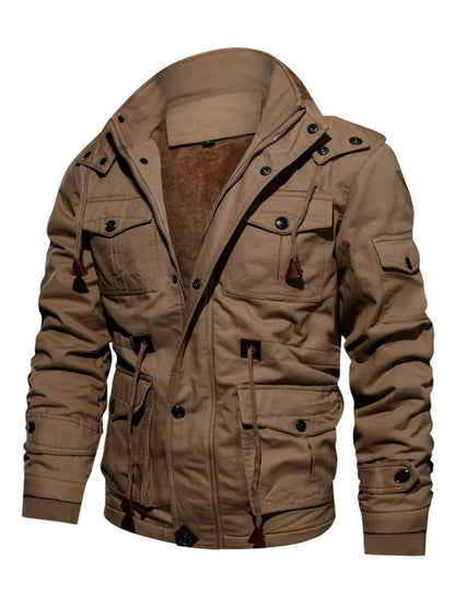 Men's Plus Size Zip Up Warm Winter Coat - -