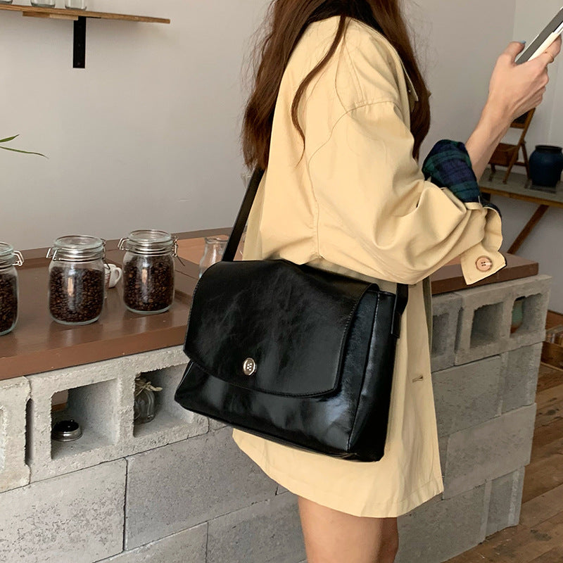 Vintage Chic High-Capacity Briefcase - Black - briefcase
