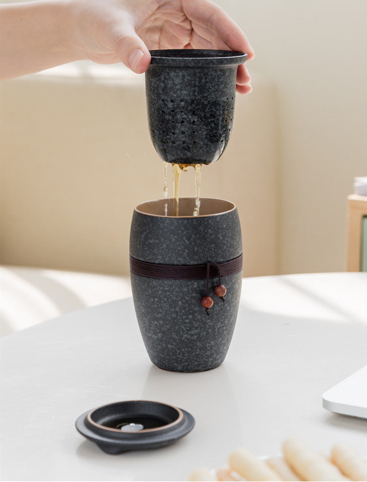 Porcelain Kung Fu Tea Cup with Filter - - Mug