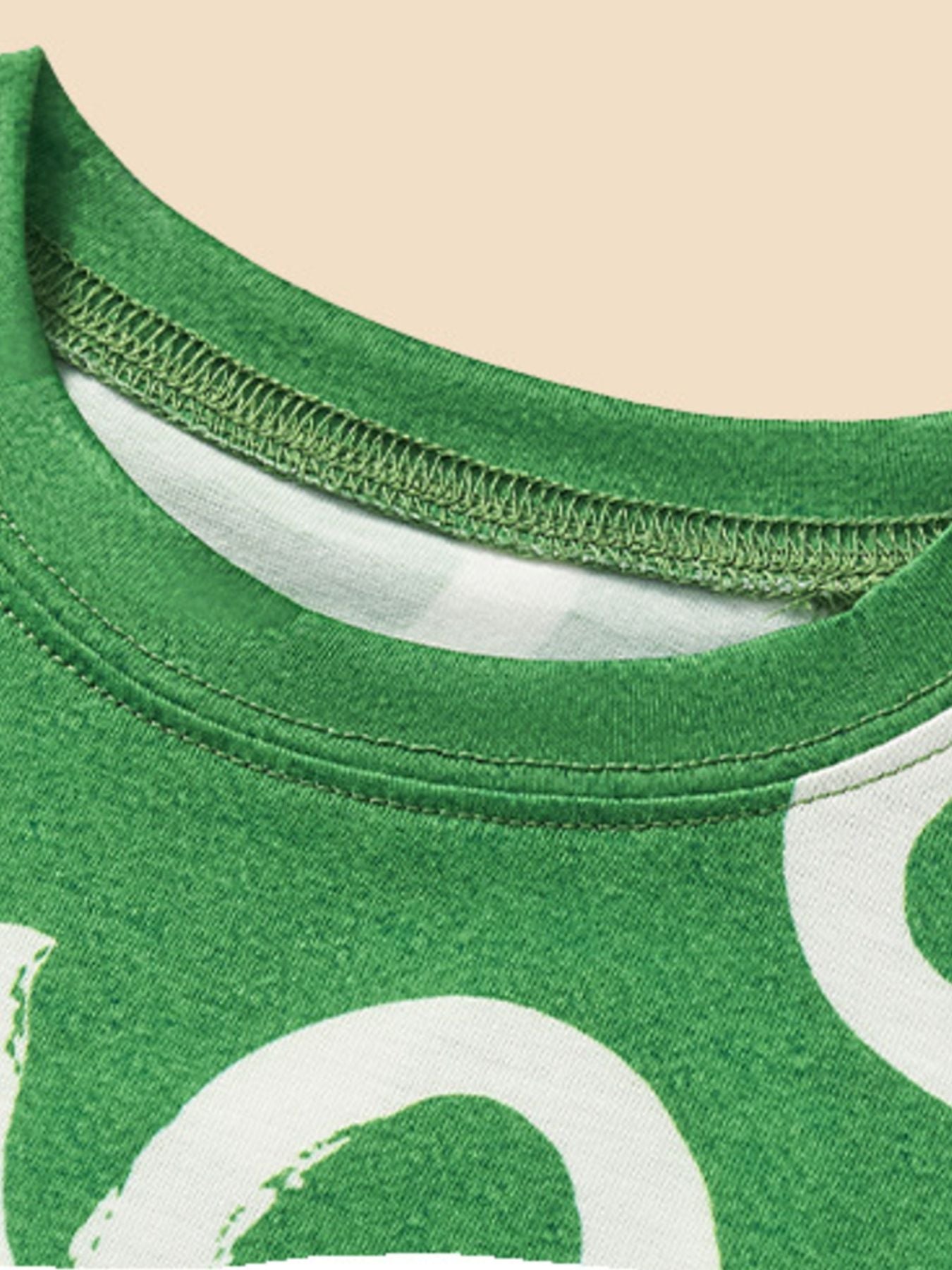 Children's Lucky Clover Print Tee and Shorts Set - -