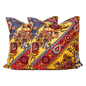 Tache Mustard Yellow Blue Red Paisley Chevron Hanging Gardens Cushion Cover 2-Pieces (HS3148Y) - 18 x 18 | 2-pack - Euro Sham / Cushion Cover