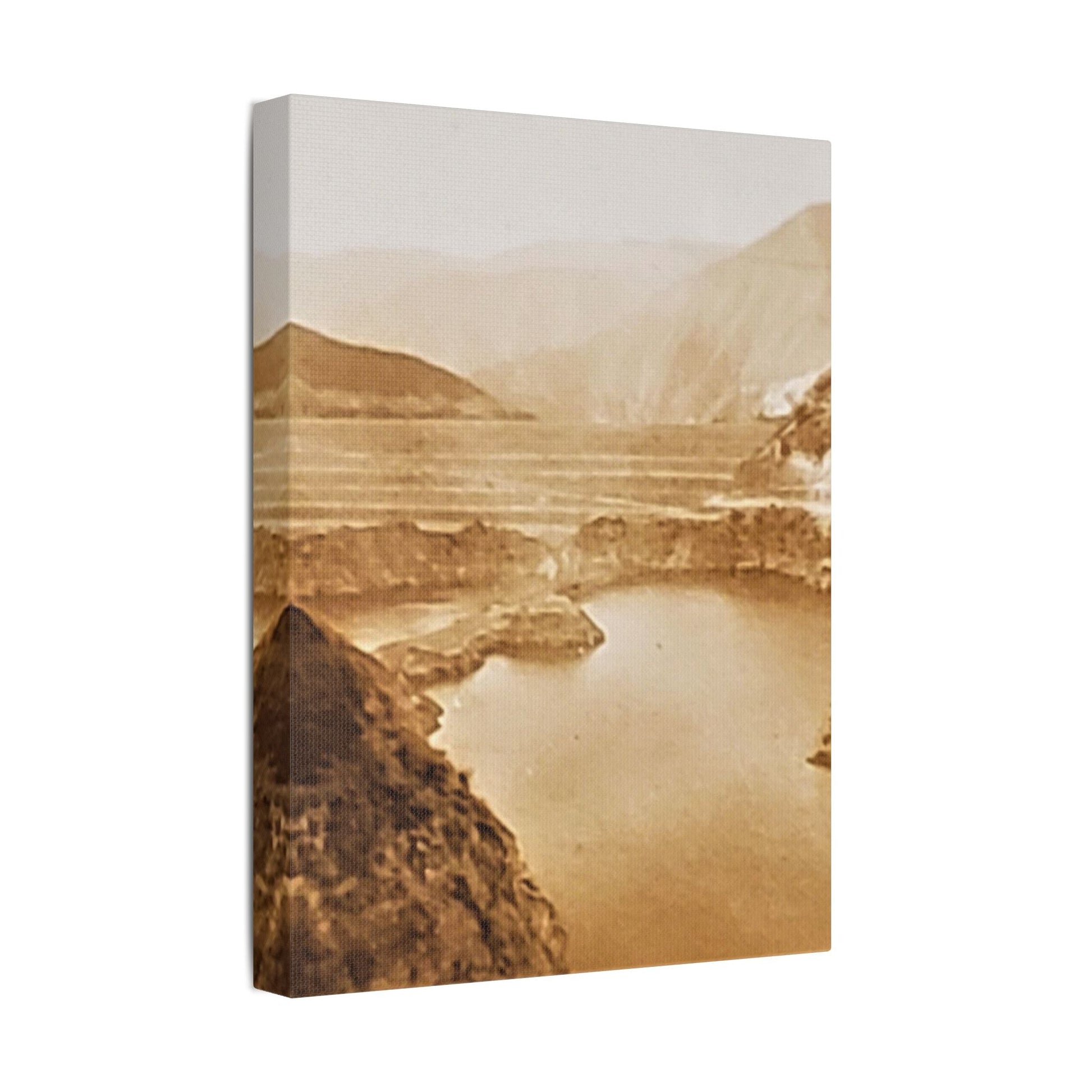 San Gabriel Dirt Fill Dam 1 Satin Canvas Stretched