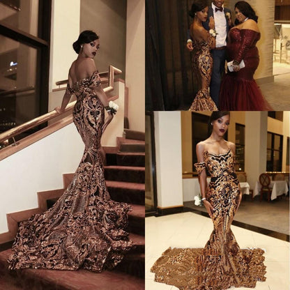 Spring Elegance Sequined Wedding Dress - - dress