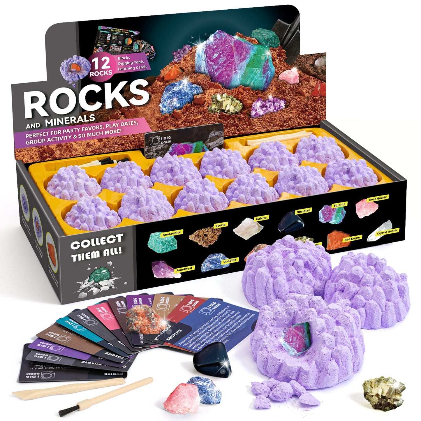 Gemstone Discovery Kit for Kids - Rock Dig Kit - rock kit