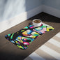 Peacock Pet Feeding Mats - Bone shape (30" × 18") White - food mat