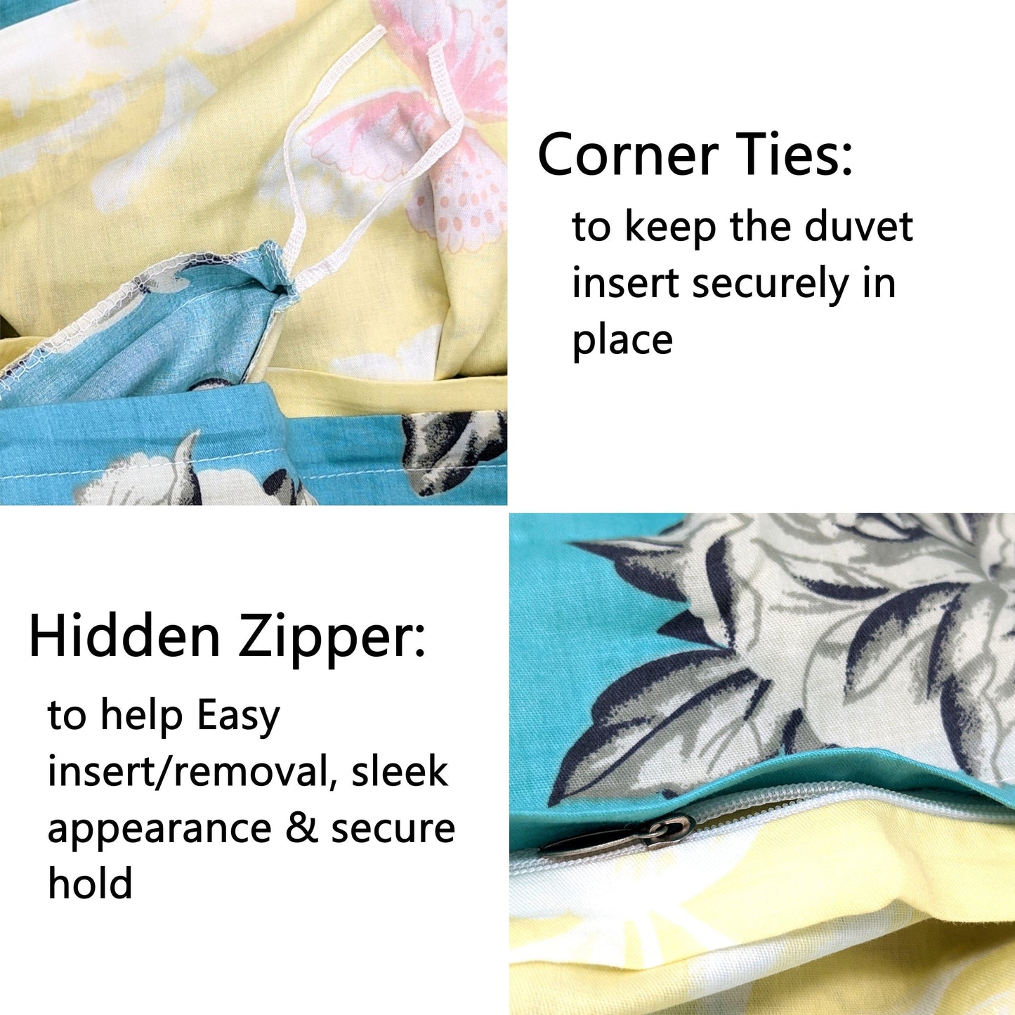 Tache Butterfly Wonderland Cotton Aqua Floral Duvet Cover (2142) - - Duvet Cover