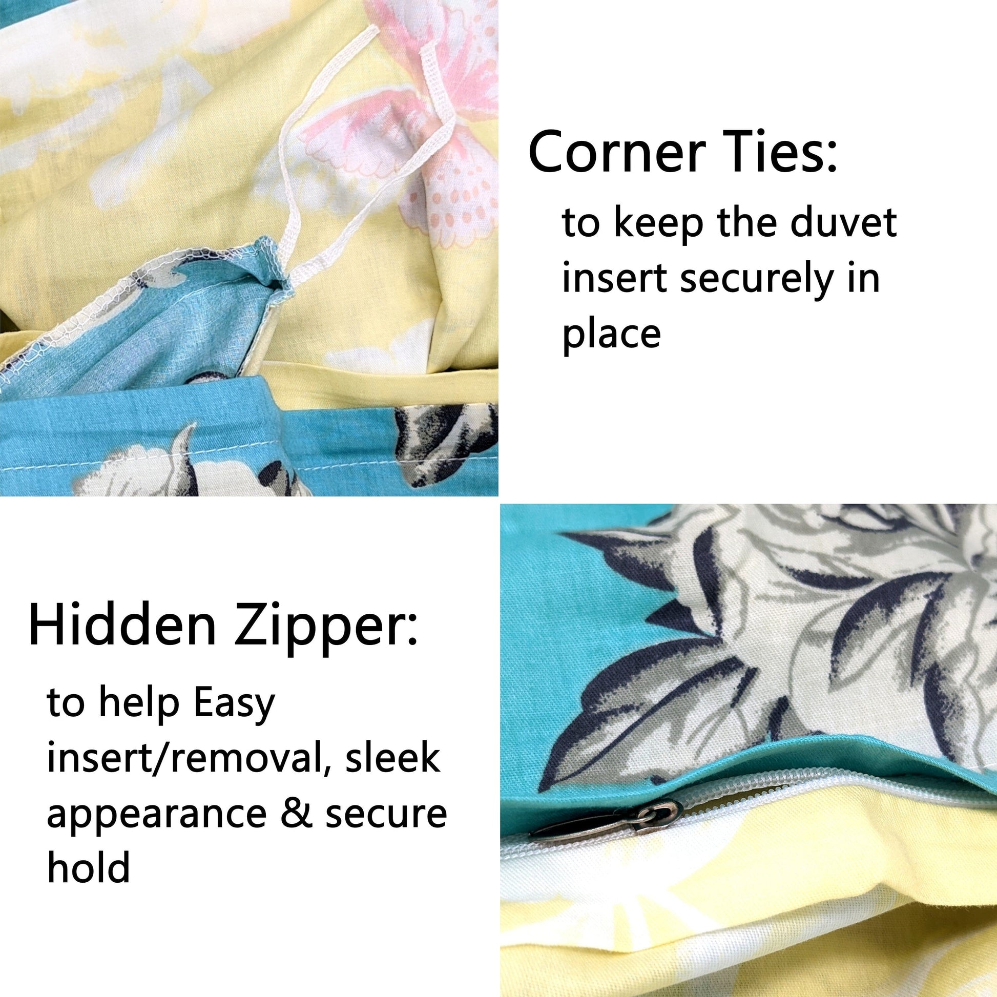 Tache Butterfly Wonderland Cotton Aqua Floral Duvet Cover (2142) - - Duvet Cover