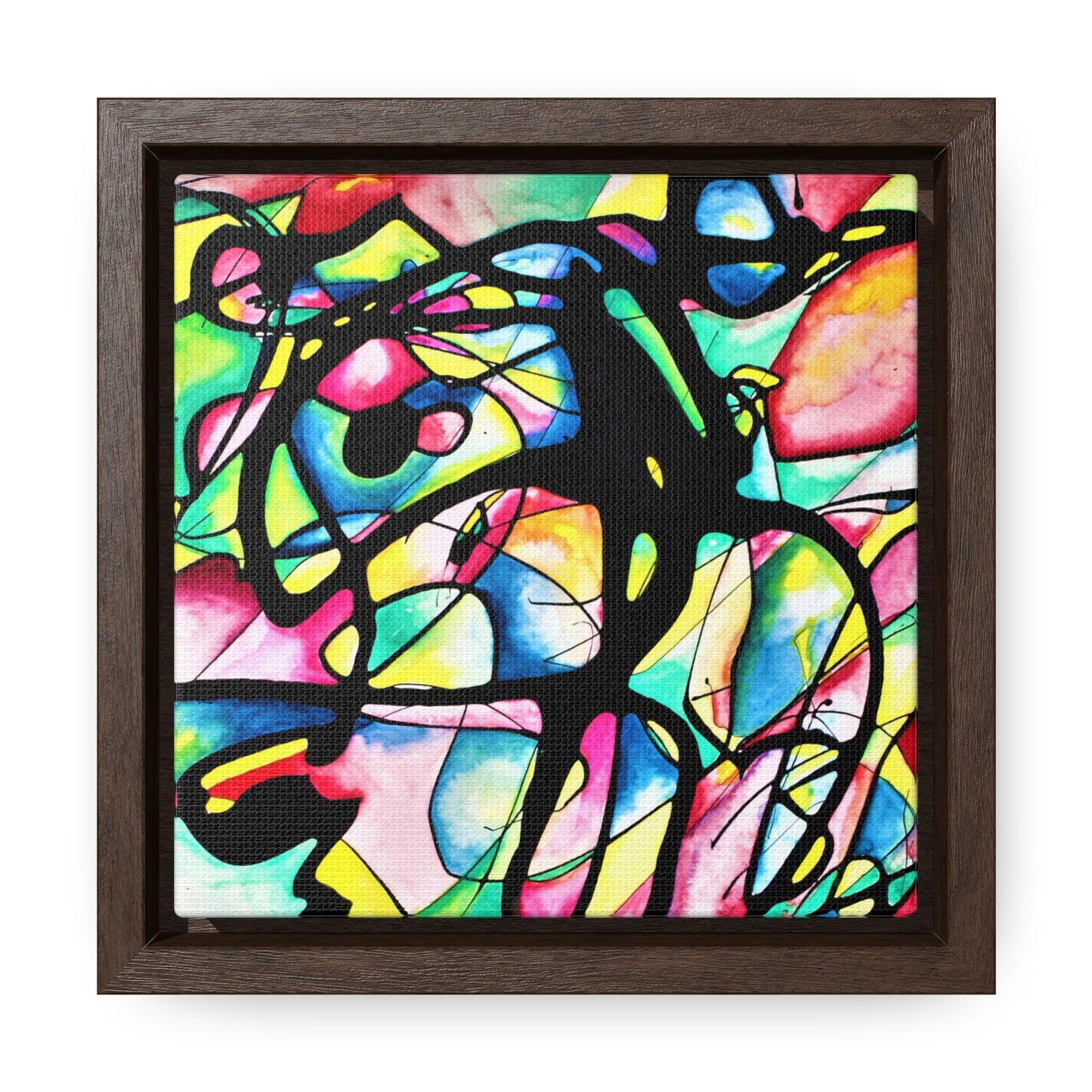 Peacock Gallery Canvas Wraps, Square Frame