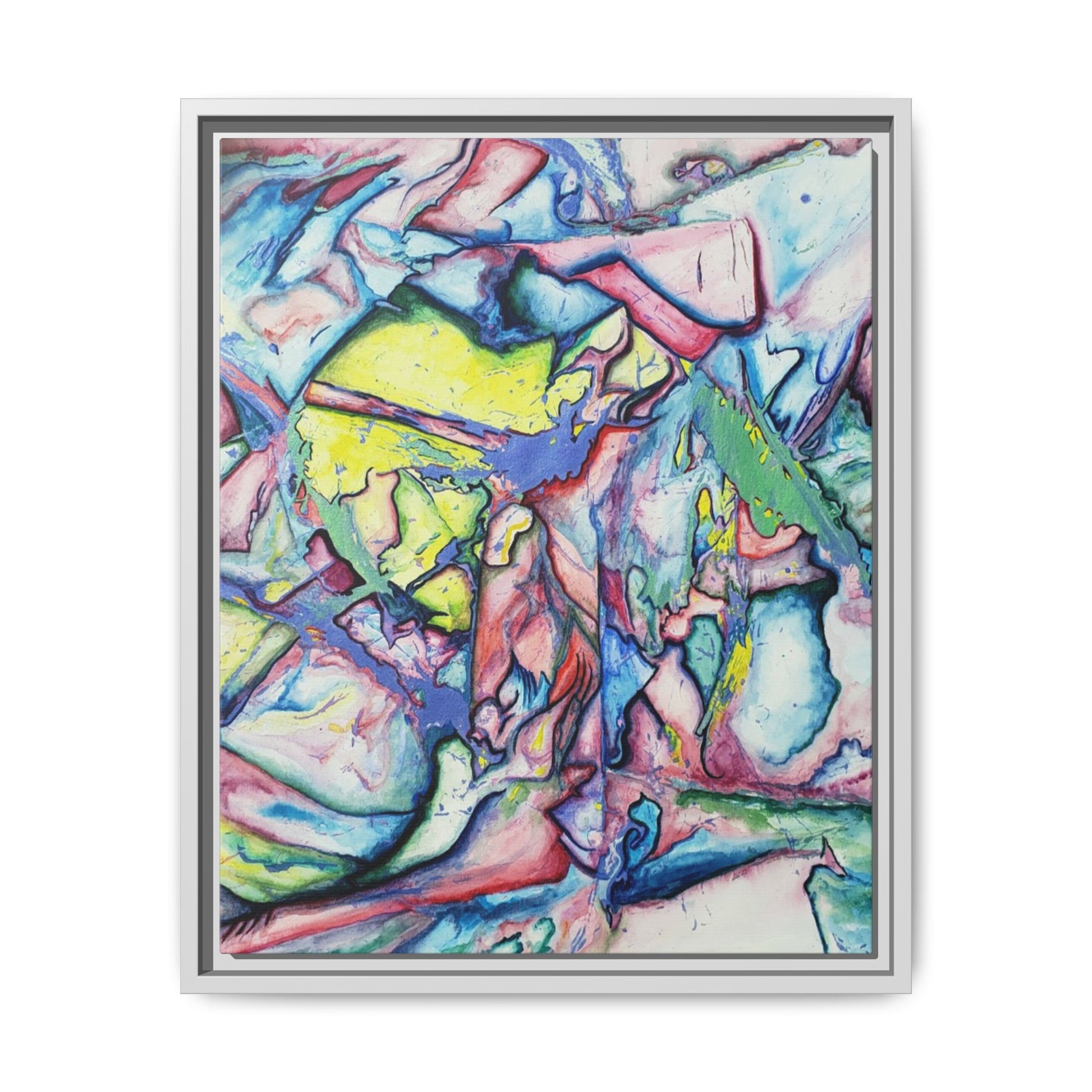 Alien Abstract Colorful Framed Canvas Art - Kia Day Design