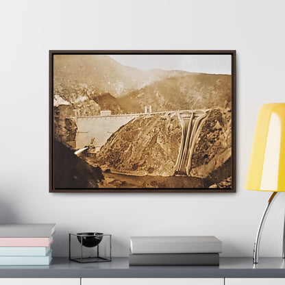 Back View Morris Dam Spillway Gallery Canvas Wraps Horizontal Frame 24″ x 18″ Walnut 1.25"