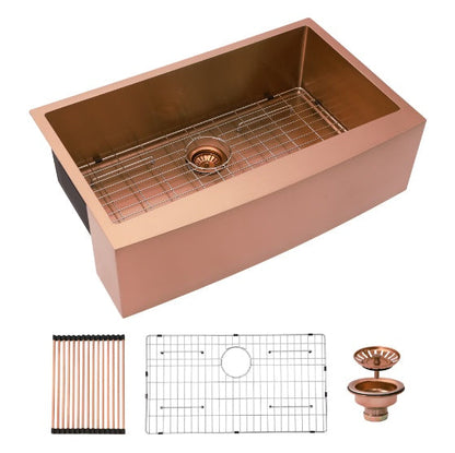 Rose Gold Stainless Steel Farmhouse Sink - Rose gold - kitchen sink