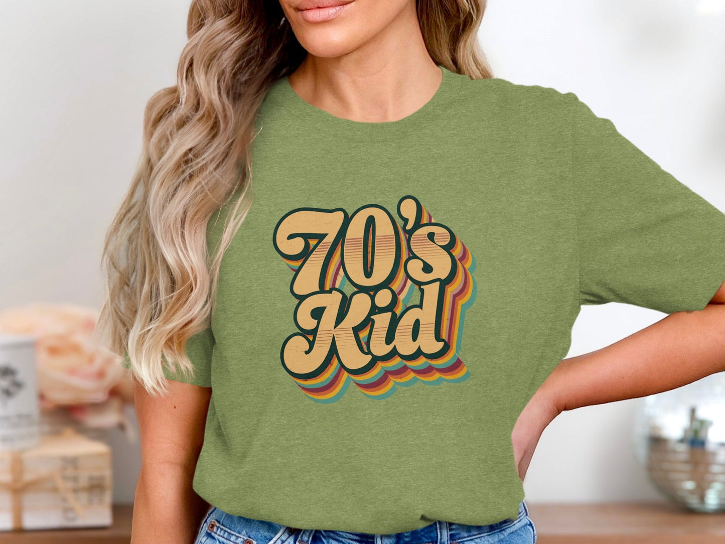 Retro Style 70s Kid With Colorful Layers T-Shirt- Cloud 16 Clothing Co.- {{Product type}}