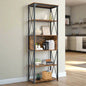 BESTIER Metal Frame Industrial Vintage 5-Tier Shelf S046D-RST