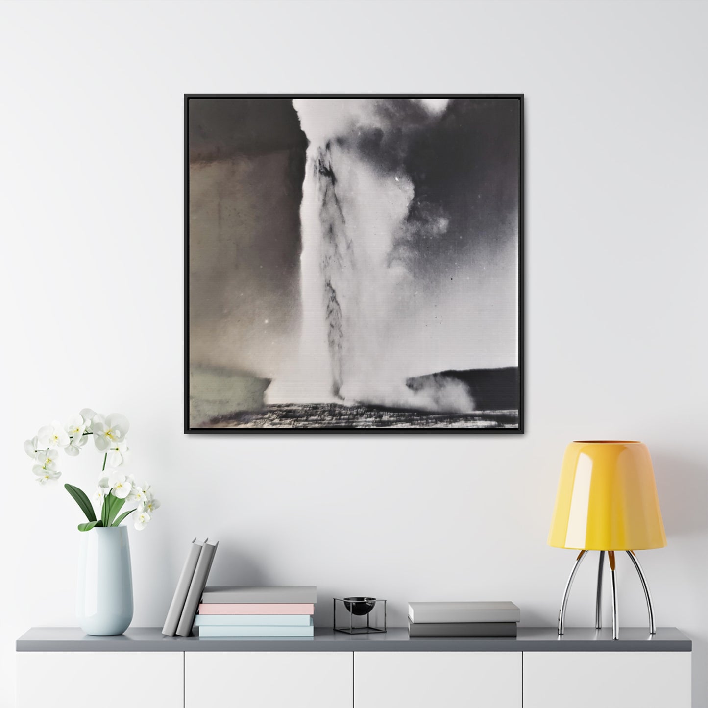 Old Faithful Geyser Yellowstone Gallery Canvas Wraps, Square Frame