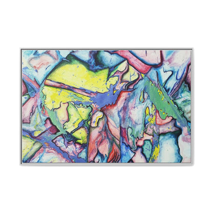 Alien Abstract Colorful Framed Canvas Art - Kia Day Design