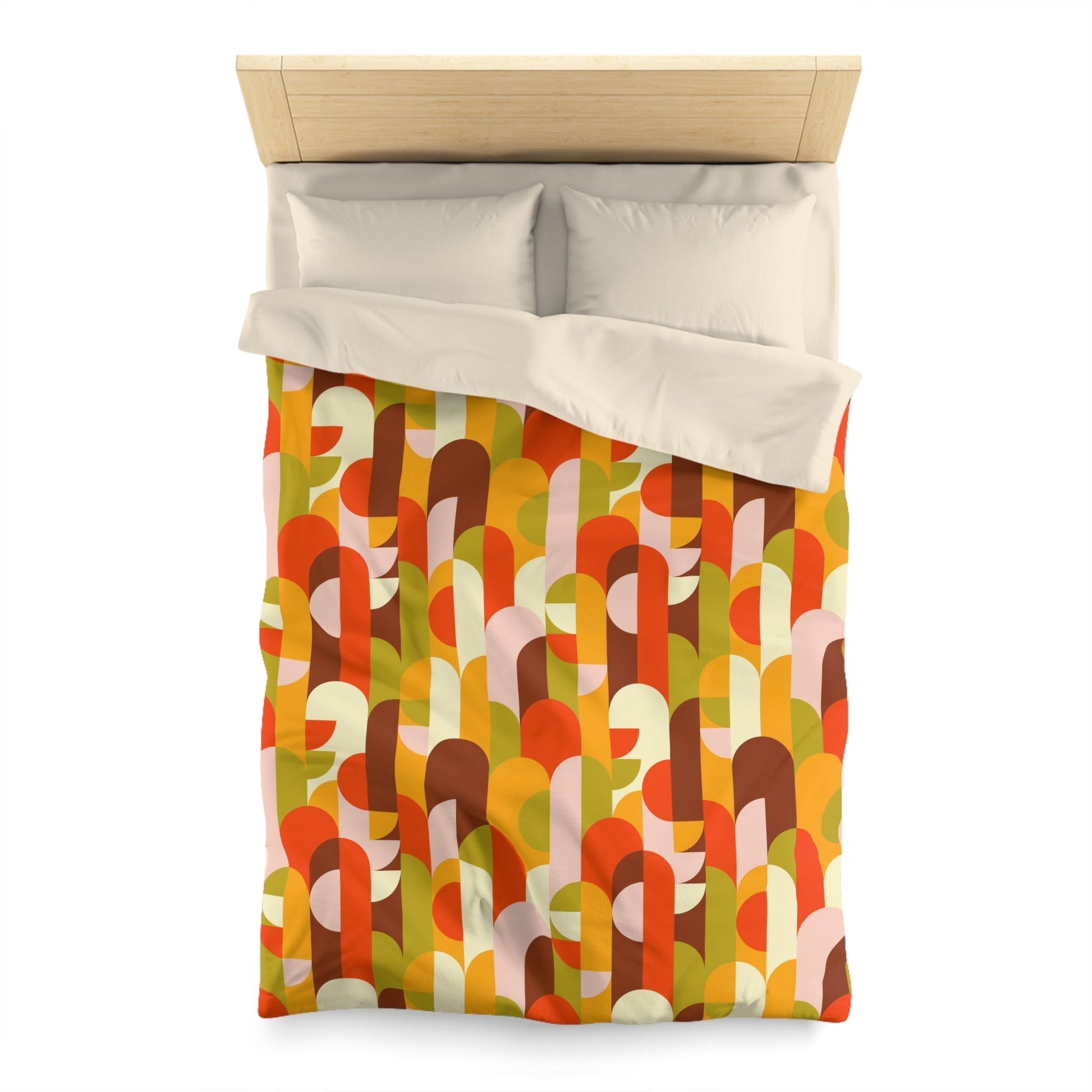 Vibrant Retro Microfiber Duvet Cover - Kia Day Design