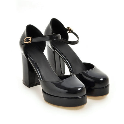 Womens Chunky Platform High Heels - - heels