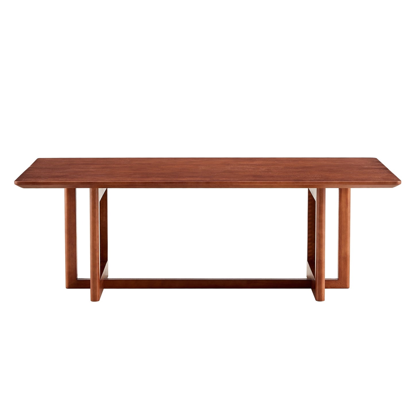 Chinese Style Imitation Rattan Tea Table Walnut Color - - Furniture