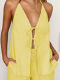 Tied Front Halter Neck Top and Shorts Set- Shopimist- {{Product type}}