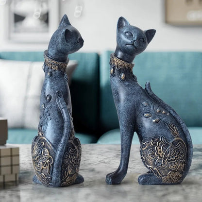 Figurine Decorative Resin Cat Statue Kia Day Design
