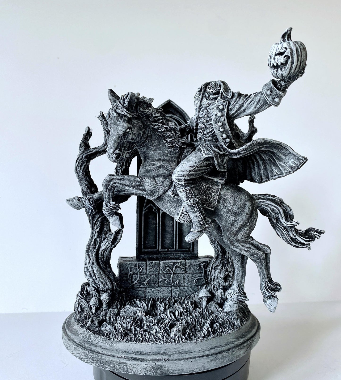 Headless Horseman Riding Statue, Hand Painted Resin Sculpture | Gothic Legend of Sleepy Hollow Figurine | Dark Folklore Art for Spooky Decor - -