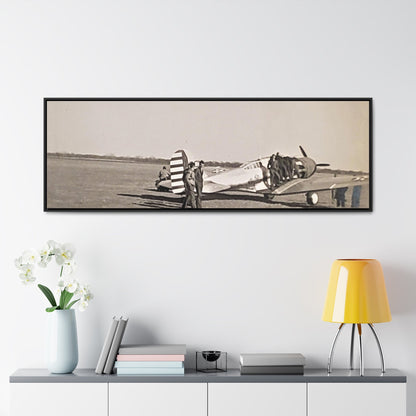Army Pursuit Plane Ames Airport 1939 Gallery Canvas Wraps, Horizontal Frame 60″ x 20″ Black 1.25"