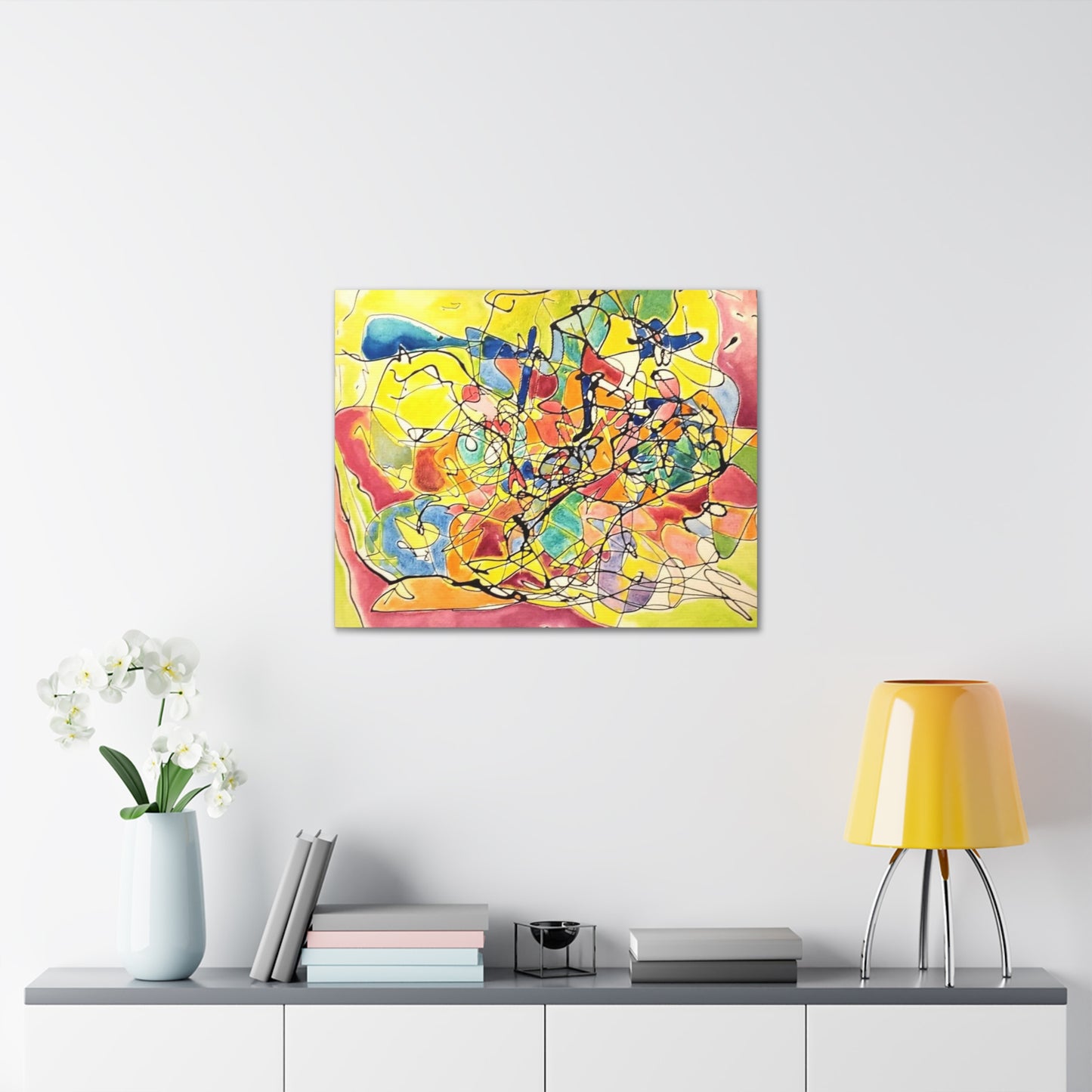 Yellow Abstract Canvas Gallery Wraps 30″ x 24″ 1.25"