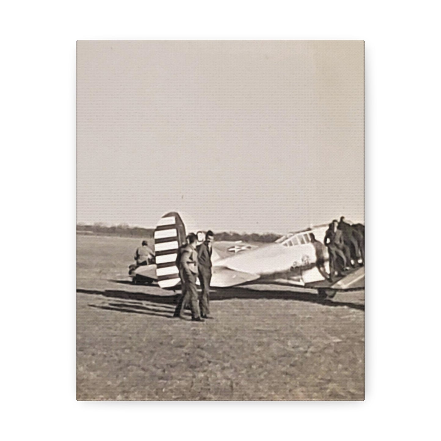 Army Pursuit Plane Ames Airport 1939 Stretched Canvas