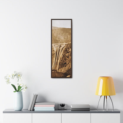 Back View Morris Dam Spillway Gallery Canvas Wraps Vertical Frame 12″ x 36″ 1.25" Walnut