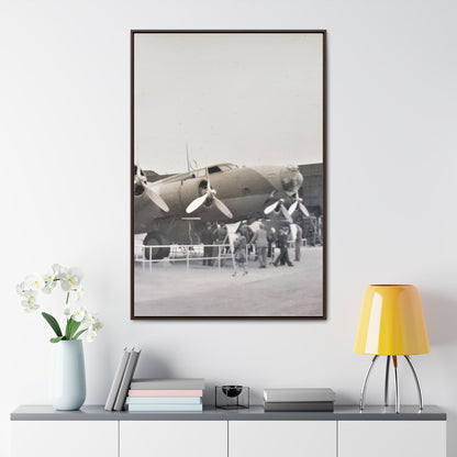 Boeing B-17 Bomber Gallery Canvas Wraps Vertical Frame 32″ x 48″ 1.25" Walnut