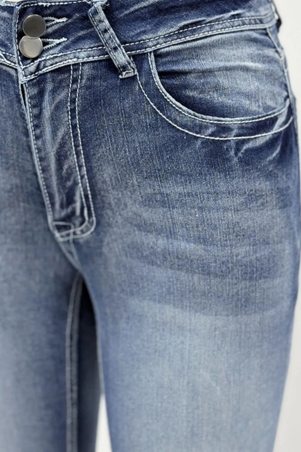 Star Embroidered Bootcut Jeans - -