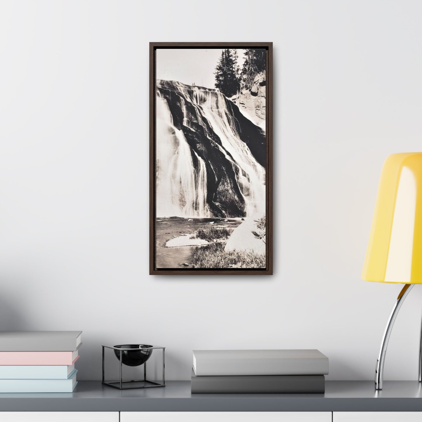 Gibbon Falls Yellowstone Gallery Canvas Wraps, Vertical Frame