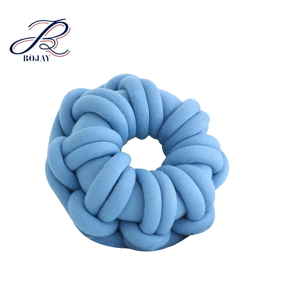 Round Solid Chunky Throw Pillow Knot Cushion Decorative Pillow