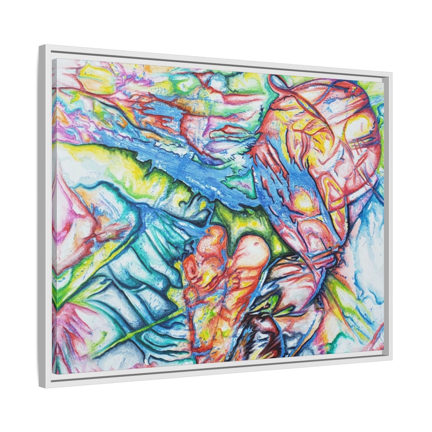 Multi-Color Abstract Framed Canvas Art Print - Kia Day Design