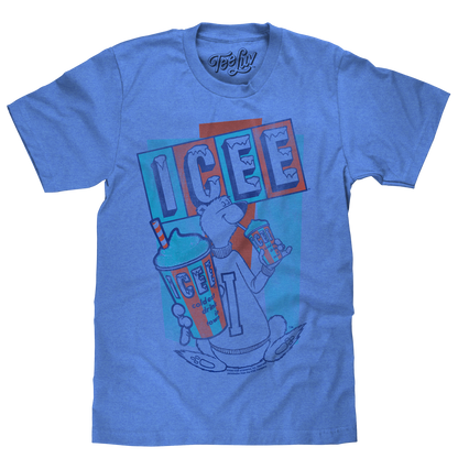 ICEE Polar Bear Logo T-Shirt - Blue- Tee Luv- {{Product type}}