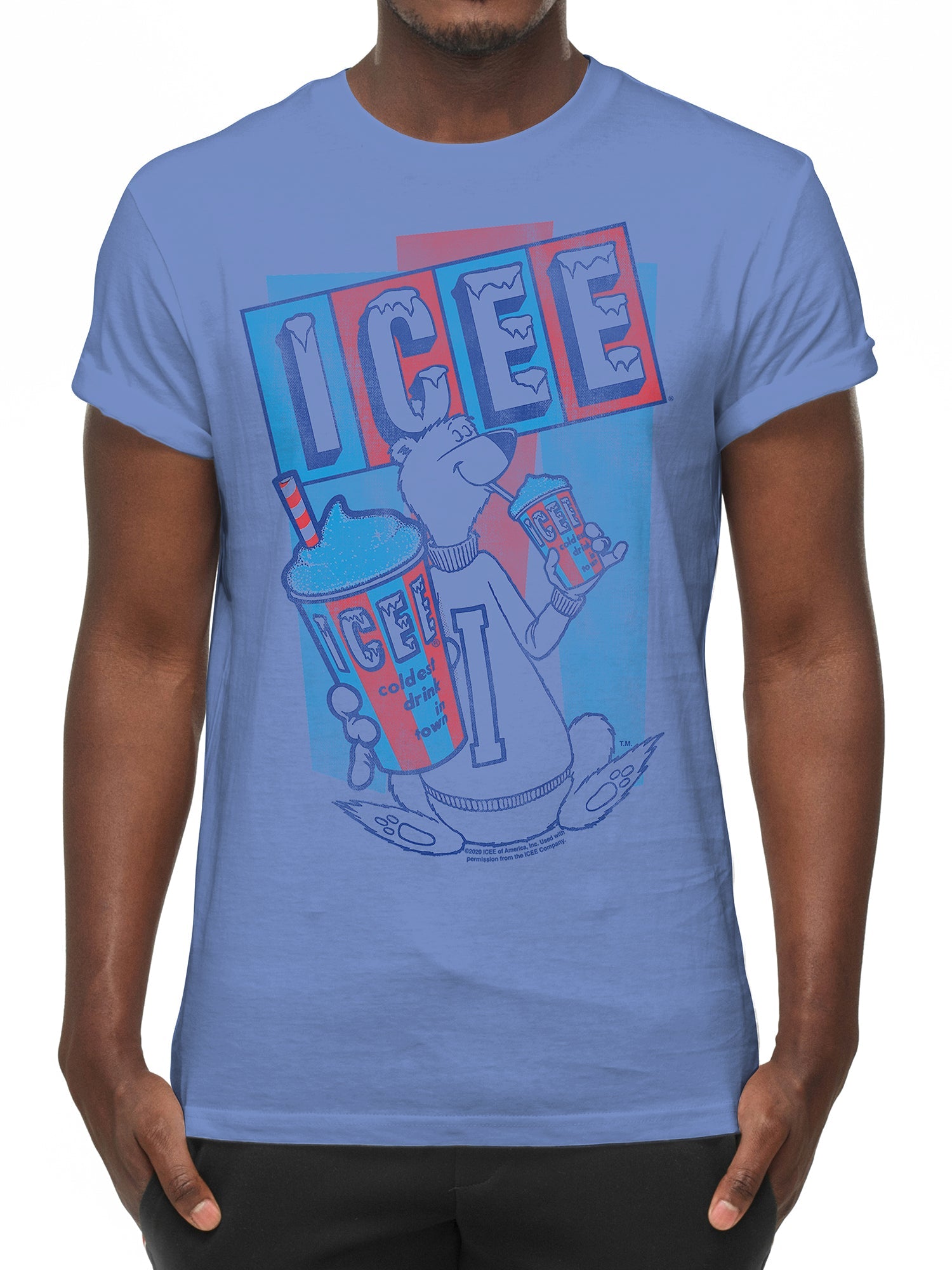 ICEE Polar Bear Logo T-Shirt - Blue- Tee Luv- {{Product type}}