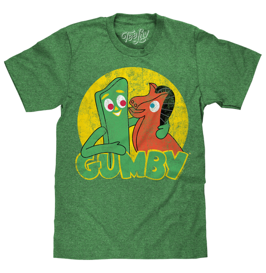 Gumby and Pokey T-Shirt - Green - - mens tee