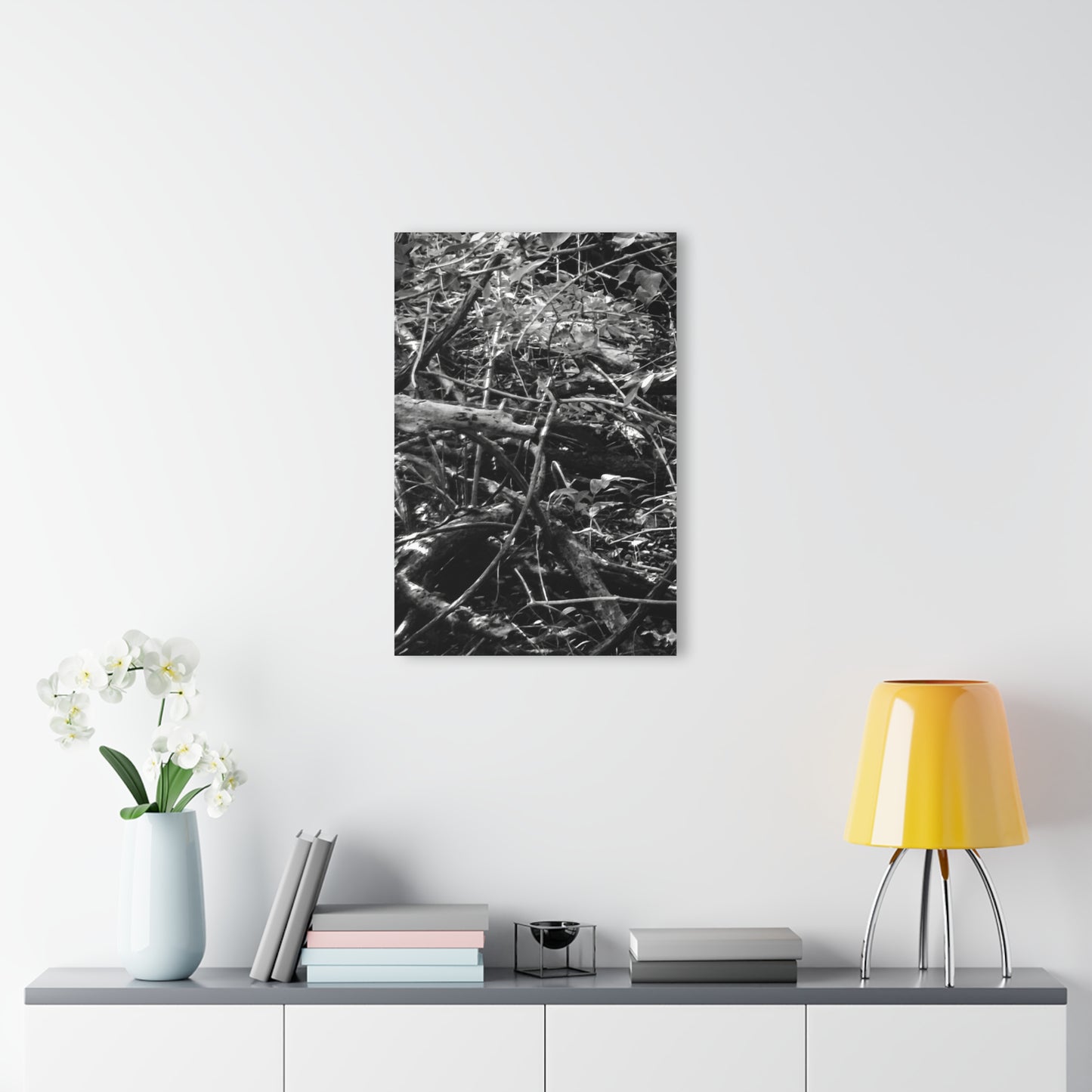 Black & White Deep Timber Path Acrylic Print French Cleat Hanging - - Home Decor