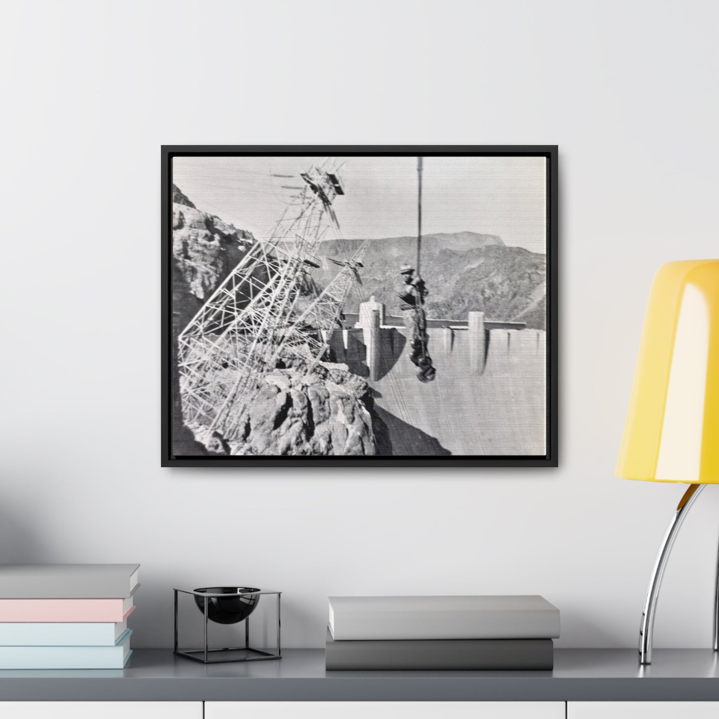 Suspended Boulder Dam Worker Gallery Canvas Wraps, Horizontal Frame