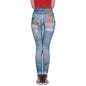 Grunge Rock Graphic Jean Leggings XS/S (2-6) Jeggings - - Women's Costume