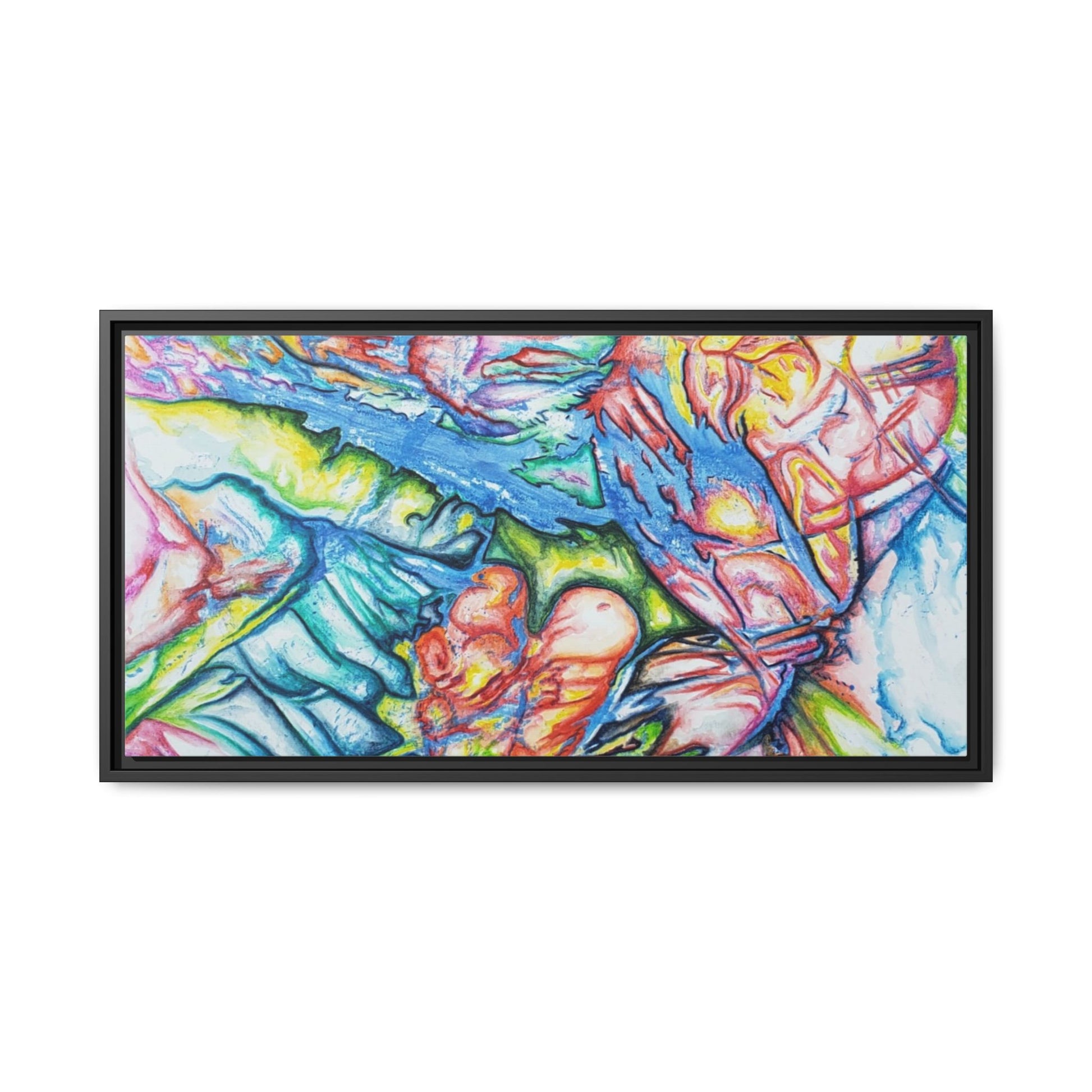 Multi-Color Abstract Framed Canvas Art Print - Kia Day Design