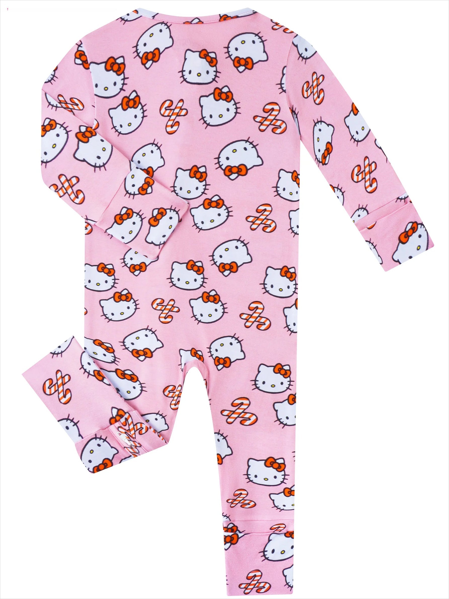 PoshTOT Sanrio Hello Kitty Pink Bamboo Baby Convertible Zippy Romper - - Zippy Romper