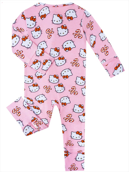 PoshTOT Sanrio Hello Kitty Pink Bamboo Baby Convertible Zippy Romper - - Zippy Romper