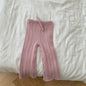 Solid Color Knitted Pants Pink