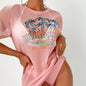 Bikini Three Piece Set Printed Sexy Cover Up Swimsuit for Women - pink -