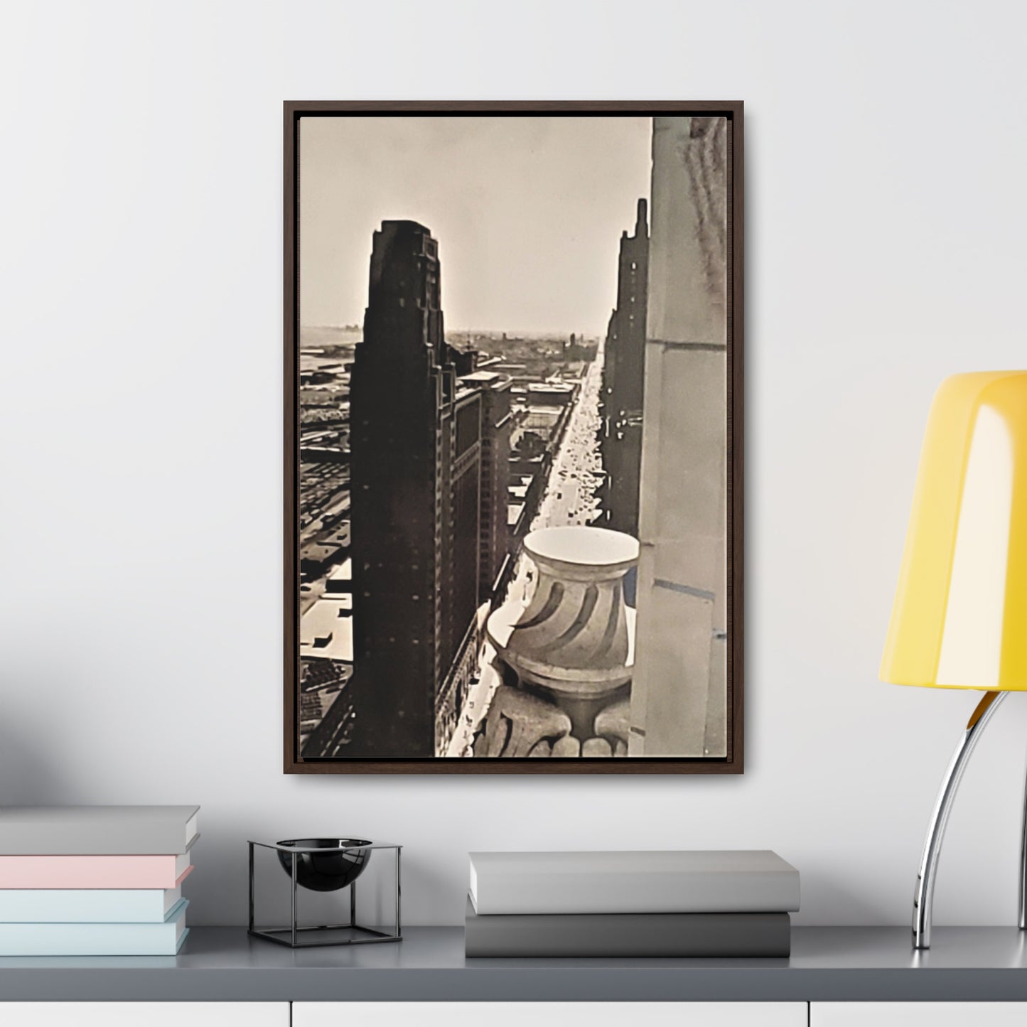 Michigan Ave Chicago Gallery Canvas Wraps, Vertical Frame