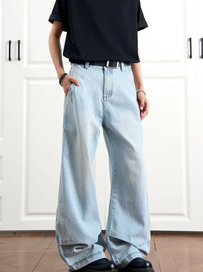 Men's Full Size Wide-Leg Relaxed Fit Jeans Plus Size - -